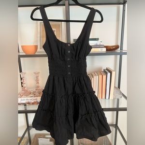 Lulus black tiered smocked mini dress